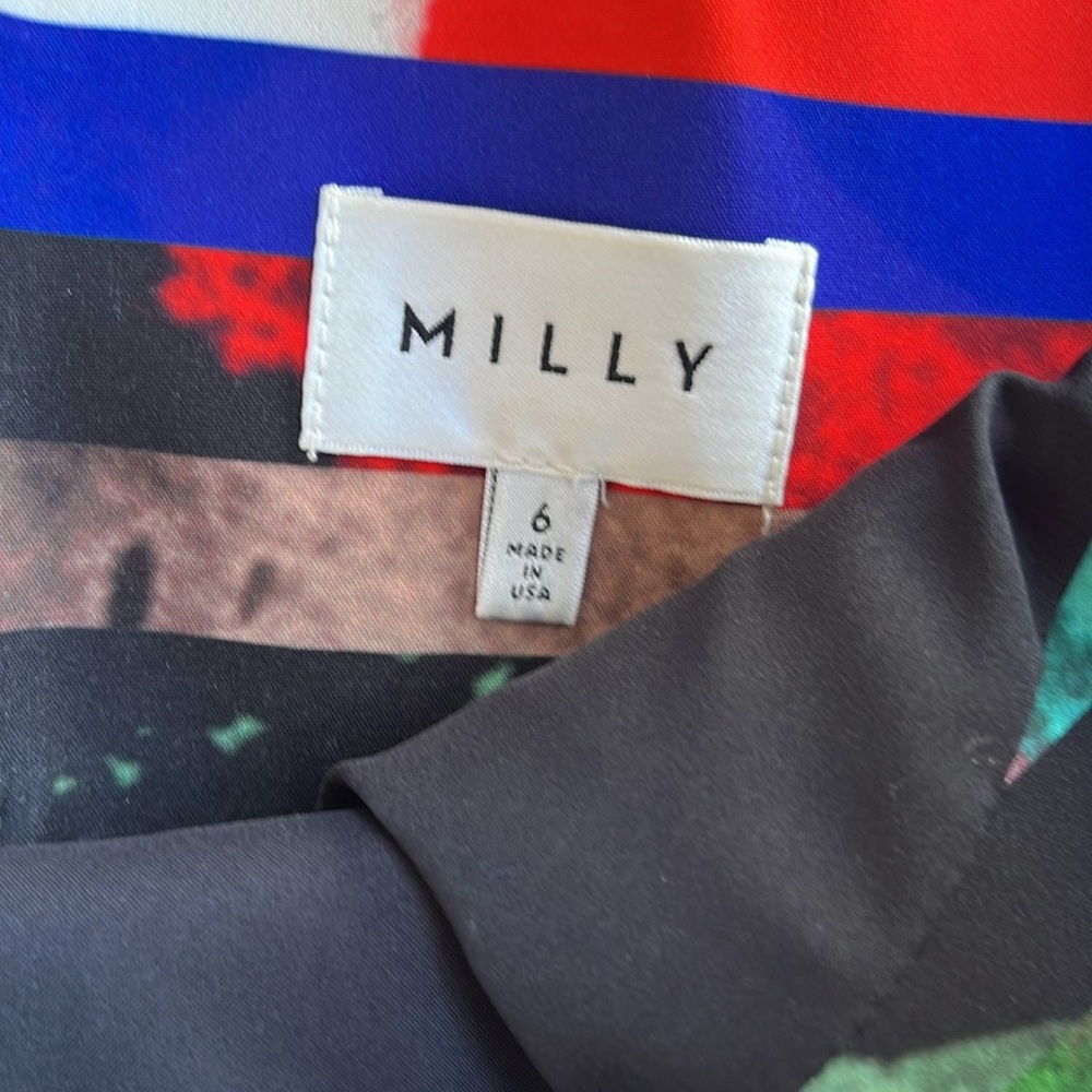Milly Allison Mirage-Striped Multi Color Sleeveless Mini Dress Size 6 - Picture 3 of 15